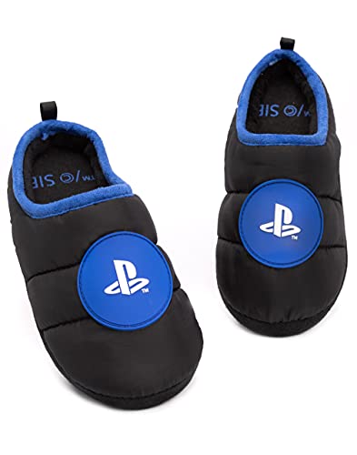 PlayStation Slippers Boys Kids Adolescentes Juego Logo Zapatos Negros 37 EU