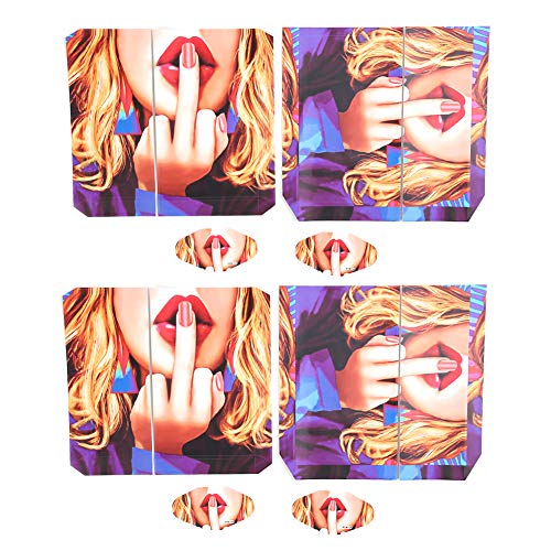 Plyisty Pegatina Protectora PS4, Pegatina Protectora de Piel Sexy Girl de Cuerpo Completo, 8 x para PS4 Host Sticker, 4 x Gamapad Sticker, para Sony PS4 Console Controller.