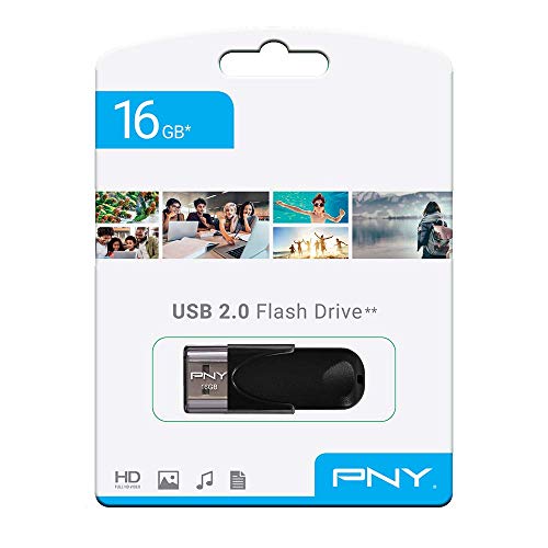 PNY FD16GATT4-EF - Memoria USB 2.0 de 16 GB, Negro