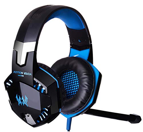 POKAR Gaming Headset para PS4 PS3 Xbox One PC, Crystal Clarity Sound Auriculares profesionales con micrófono para el portátil Mac Laptop
