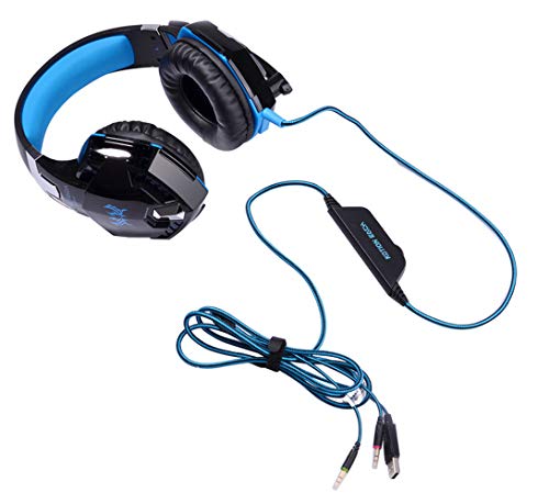 POKAR Gaming Headset para PS4 PS3 Xbox One PC, Crystal Clarity Sound Auriculares profesionales con micrófono para el portátil Mac Laptop