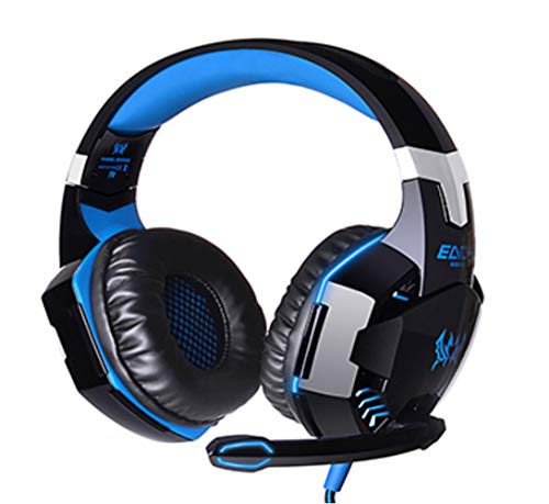 POKAR Gaming Headset para PS4 PS3 Xbox One PC, Crystal Clarity Sound Auriculares profesionales con micrófono para el portátil Mac Laptop