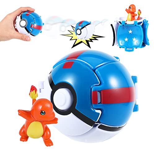 Poke Ball, Ainvliya Bolas de Pokemon Figuras, Pokeballs para Celebración de Fiestas Infantiles,niños como Regalos de cumpleaños y regalosnavideños de Charmander