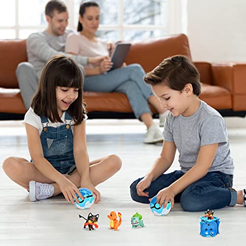 Poké Bolas Figuritas, Figuras Pokéball Toys, Pokeball Juguetes para Celebración de Fiestas Infantiles, Regalo de Cumpleaños.