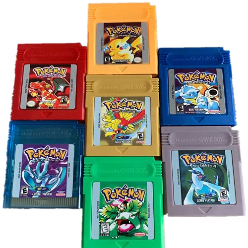 Pokemon Gameboy Color Collection 7-Pack (verde, azul, rojo, amarillo, oro, cristal, plata) Videojuegos para 16 bits