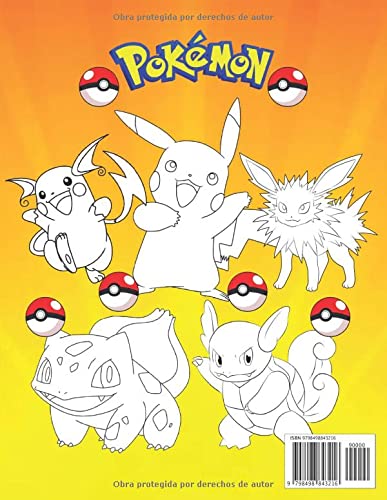 Pokémon Libro Para Colorear: Divertidos libros de colorear para niños de 2 a 4 años, de 5 a 7 años, de 8 a 12 años, +100 dibujos antiestrés para niños, actividades creativas para niños