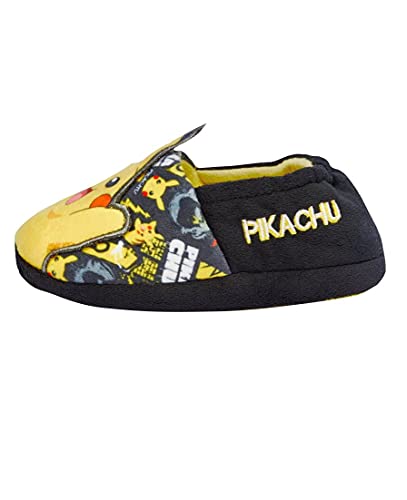 Pokémon Pikachu Zapatillas acolchadas negras y amarillas para niños, multicolor, 27 EU
