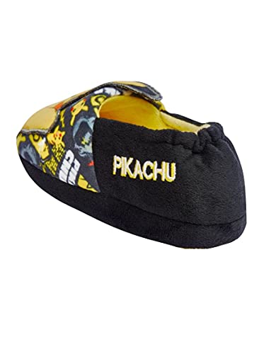 Pokémon Pikachu Zapatillas acolchadas negras y amarillas para niños, multicolor, 27 EU