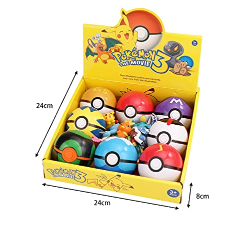 Pokémon Pokeball - Juego de 8 figuras de acción de Pikachu de 7 cm - Modelo de juguetes de anime, Pocket Monster Poke Balls