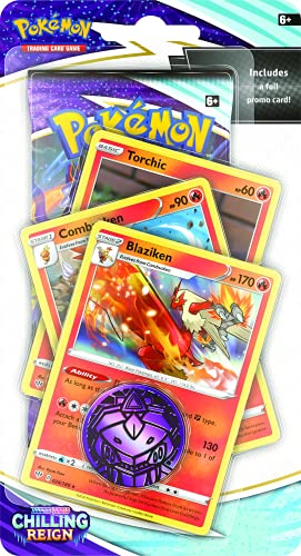 Pokémon | Sword & Shield 6 Chilling Reign Premium Blister (Uno al azar) | Juego de cartas | Edades 6+ | 2 jugadores | Más de 10 minutos de tiempo de juego