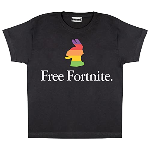 Popgear Free Fortnite Camiseta, Negro, 12-13 Años para Niños