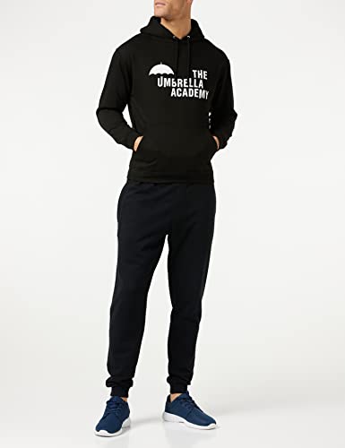 Popgear Umbrella Academy Logotipo del Texto Hombres Sudadera con Capucha suéter Negro M | S-XXL, Regalos de Netflix, Gerard Way, Adulto con Capucha para niños, Idea del Regalo de cumpleaños