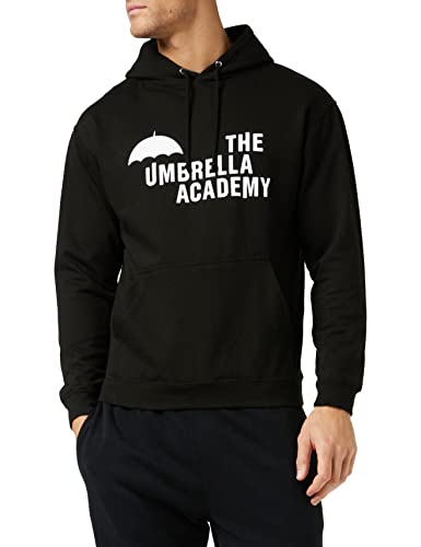 Popgear Umbrella Academy Logotipo del Texto Hombres Sudadera con Capucha suéter Negro M | S-XXL, Regalos de Netflix, Gerard Way, Adulto con Capucha para niños, Idea del Regalo de cumpleaños