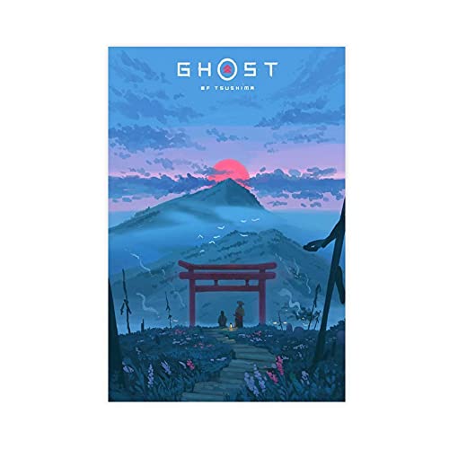 Póster conmemorativo del juego de acción y aventura de videojuegos Ghost of Tsushima (9) póster de lona para decoración de dormitorio, deportes