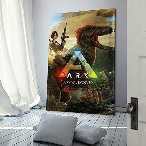 Póster de Ark Survival Evolved Extintion Game Carteles de pintura para dormitorio, póster de arte en lienzo y arte de pared, diseño moderno de dormitorio familiar de 12 x 18 pulgadas (30 x 45 cm)