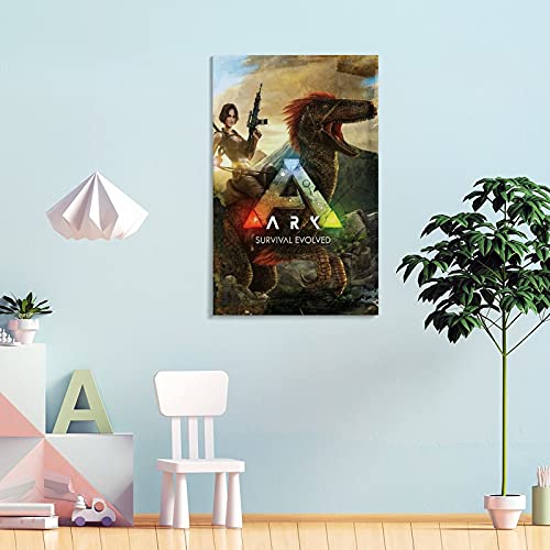 Póster de Ark Survival Evolved Extintion Game Carteles de pintura para dormitorio, póster de arte en lienzo y arte de pared, diseño moderno de dormitorio familiar de 12 x 18 pulgadas (30 x 45 cm)