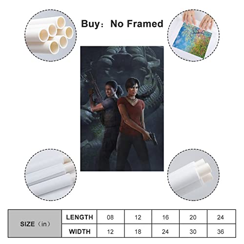Póster de arte de anime de Uncharted The Lost Legacy Game Cool Art y arte de pared con impresión moderna de 40 x 60 cm