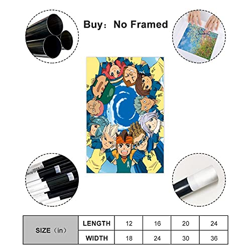 Póster de Inazuma Eleven 5 lienzos para decoración de pared, para sala de estar, dormitorio, 30 x 45 cm. Unframe: