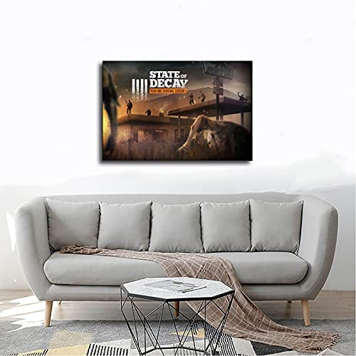 Póster de la cubierta del juego popular de State of Decay, 1 póster de lona para decoración de dormitorio, paisaje, oficina, habitación, decoración, regalo de 60 x 90 cm