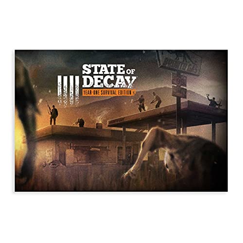 Póster de la cubierta del juego popular de State of Decay, 1 póster de lona para decoración de dormitorio, paisaje, oficina, habitación, decoración, regalo de 60 x 90 cm