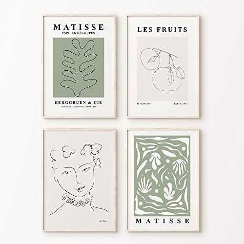 Póster de la galería abstracta de Henri Matisse, cuadros de pared modernos neutrales de arte medieval, lienzo sin marco A3 30x45cm