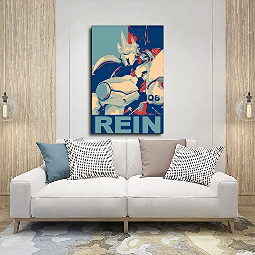 Póster de lienzo de Overwatch 2 de juegos electrónicos para decoración de la sala de estar, dormitorio, decoración de 60 x 90 cm, marco1