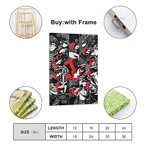 Póster de Persona 5 Royale, diseño moderno y rojo, 30 x 45 cm