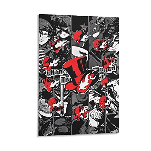 Póster de Persona 5 Royale, diseño moderno y rojo, 30 x 45 cm
