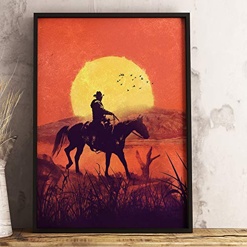 Póster para juegos – A3 Red Dead Redemption 2 Poster – Papel Premium 190GSM – Impresión Ultra HD – Fácil de enmarcar – Ideal para sala de juegos, cueva de hombre, entusiastas del juego