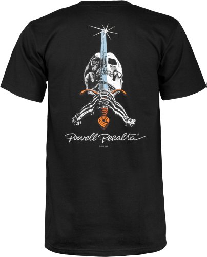 Powell-Peralta - Camiseta de Calavera y Espada, Unisex Adulto Hombre, CTMPPSASXL, Negro, Large