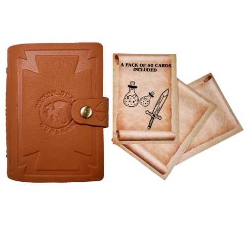 Power Beast Dungeon Compendio de Bolsillo, Libro de Hechizos, para Juegos de rol y D&D 5e, Dungeons and Dragons, DND, RPG, Pathfinder + 50 Cartas de Pergamino.