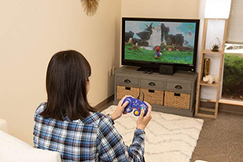 PowerA - Mando con cable estilo GameCube, diseño de Super Smash Bros., licencia oficial, color morado