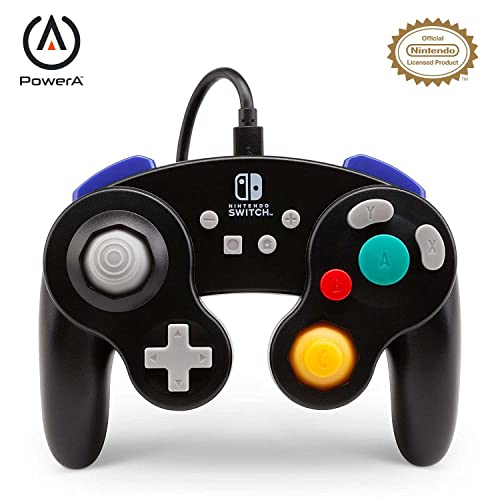 PowerA - Mando con cable estilo GameCube, diseño de Super Smash Bros., licencia oficial, color negro