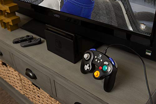PowerA - Mando con cable estilo GameCube, diseño de Super Smash Bros., licencia oficial, color negro