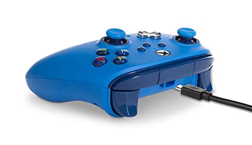 PowerA - Mando con cable mejorado para Xbox Series X y S, color azul