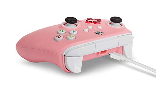 PowerA - Mando con cable mejorado para Xbox Series X y S, color rosa