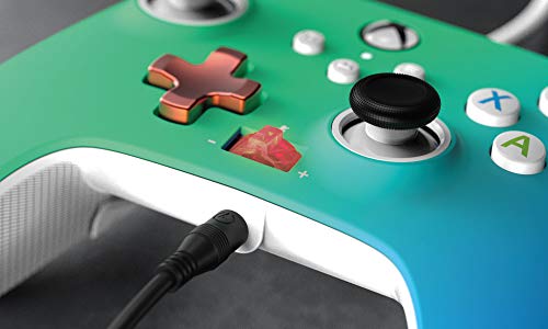 PowerA - Mando con cable mejorado para Xbox Series X y S, espuma de mar decolorado en colores azul, verde y turquesa, exclusivo de Amazon