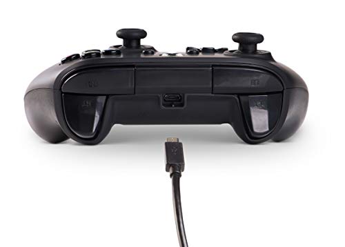PowerA - Mando con cable para Xbox One, One S, One X y Windows 10, licencia oficial de Microsoft, color negro