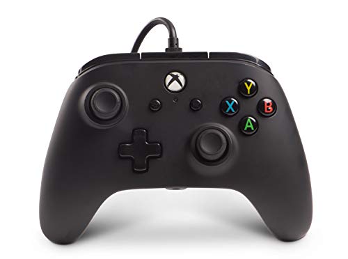 PowerA - Mando con cable para Xbox One, One S, One X y Windows 10, licencia oficial de Microsoft, color negro
