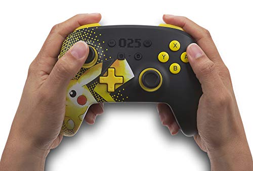 PowerA - Mando inalámbrico mejorado para Nintendo Switch y Nintendo Switch Lite, Bluetooth, diseño de Pikachu 025, recargable
