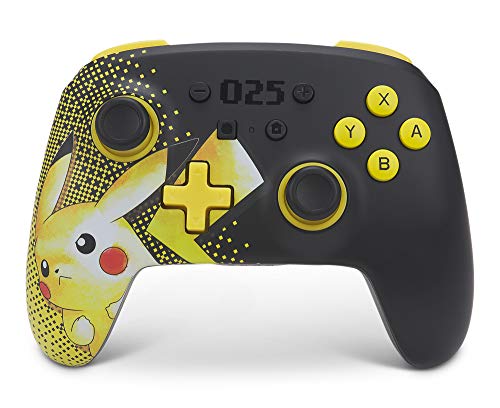 PowerA - Mando inalámbrico mejorado para Nintendo Switch y Nintendo Switch Lite, Bluetooth, diseño de Pikachu 025, recargable