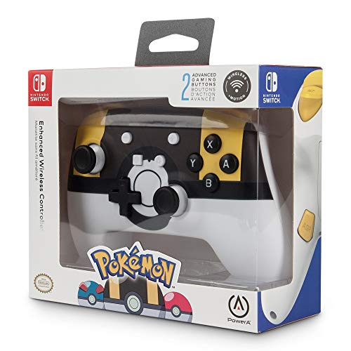PowerA - Mando inalámbrico mejorado para Nintendo Switch y Nintendo Switch Lite, diseño de Ultra Ball de Pokémon