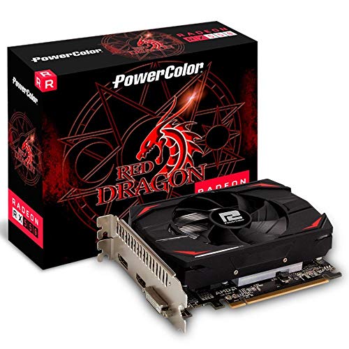PowerColor AMD Radeon RX 550 - Tarjeta gráfica (4 GB), diseño de dragón Rojo