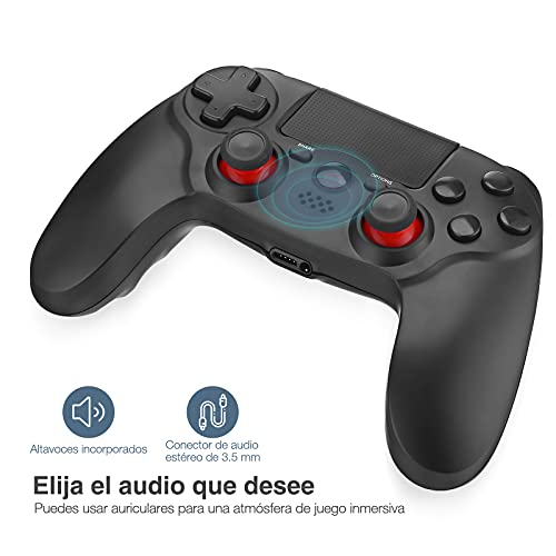 Powerextra Mando para PS4, Controlador Inalámbrico para PS4 Wireless Bluetooth Doble Shock 4 con Doble Vibración, Audio,Panel Táctil de Alta Precisión,Sensor Giroscópico de 6 Ejes,360 ​​° Joystick