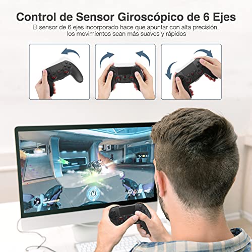 Powerextra Mando para PS4, Controlador Inalámbrico para PS4 Wireless Bluetooth Doble Shock 4 con Doble Vibración, Audio,Panel Táctil de Alta Precisión,Sensor Giroscópico de 6 Ejes,360 ​​° Joystick