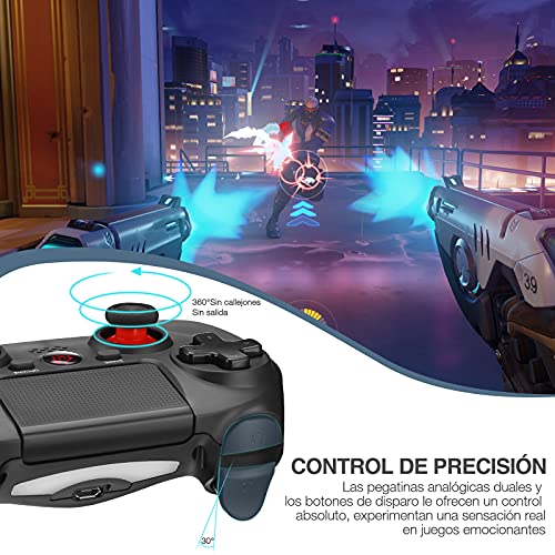 Powerextra Mando para PS4, Controlador Inalámbrico para PS4 Wireless Bluetooth Doble Shock 4 con Doble Vibración, Audio,Panel Táctil de Alta Precisión,Sensor Giroscópico de 6 Ejes,360 ​​° Joystick