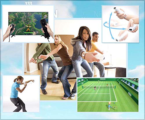 PowerLead Mando wii, 2 en 1 Motion Plus Mando y Nunchunk para Nintendo Wii, Control Remoto Gamepad con Sensor de Movimiento de Caja de Silicona (Negro)