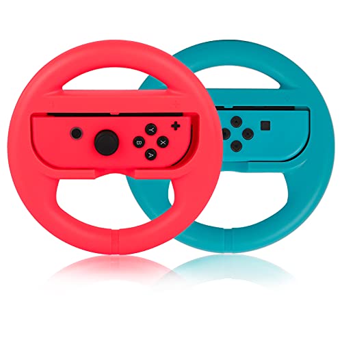PowerLead Volante para Nintendo Switch Mando, Plástico/ABS 2 Paquetes Volante de Juego de Carreras Compatibles con Mario Kart Rueda de Mando de Juego para Juego Remoto para Nintendo Switch