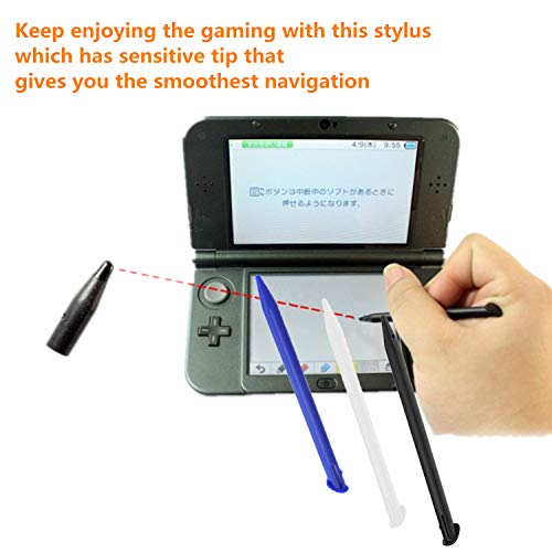 PPX 3 Piezas de Punteros stylus Lapices para Nueva Nintendo 3DS XL, New 3DS LL,negro, blanco, azul