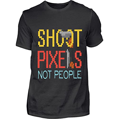 Pretty Shoot Pixels Presente - Perfect Pixel Shirt para hombres y mujeres Nr.397, Negro, XX-Large
